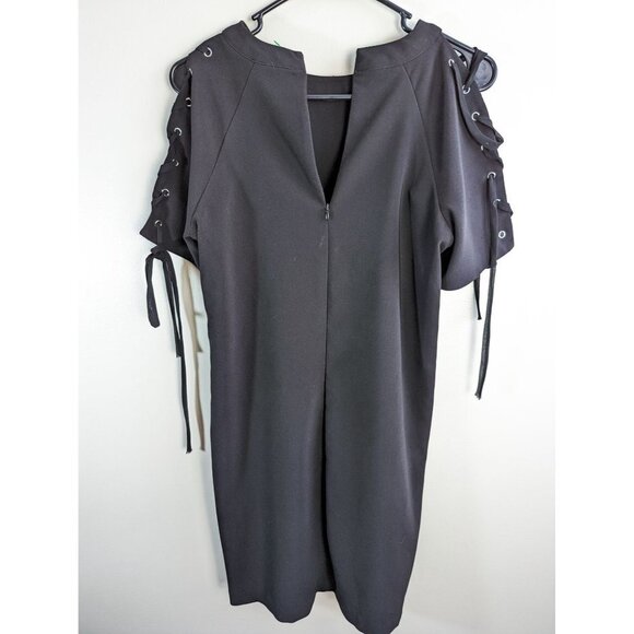 Forever21 Black Lace Up Sleeve Alternative Slip Dress Small - Picture 6 of 9